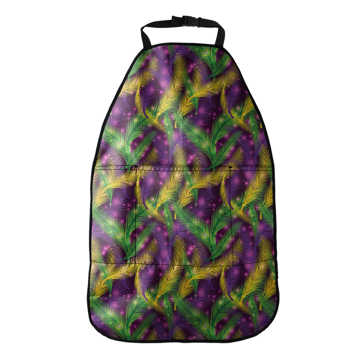 Mardi Gras Palm Leaf Pattern Print Car Seat Organizers