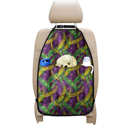 Mardi Gras Palm Leaf Pattern Print Car Seat Organizers
