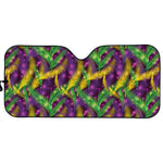 Mardi Gras Palm Leaf Pattern Print Car Sun Shade