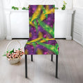 Mardi Gras Palm Leaf Pattern Print Dining Chair Slipcover