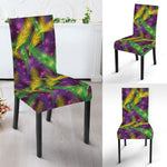 Mardi Gras Palm Leaf Pattern Print Dining Chair Slipcover