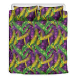 Mardi Gras Palm Leaf Pattern Print Duvet Cover Bedding Set