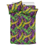 Mardi Gras Palm Leaf Pattern Print Duvet Cover Bedding Set