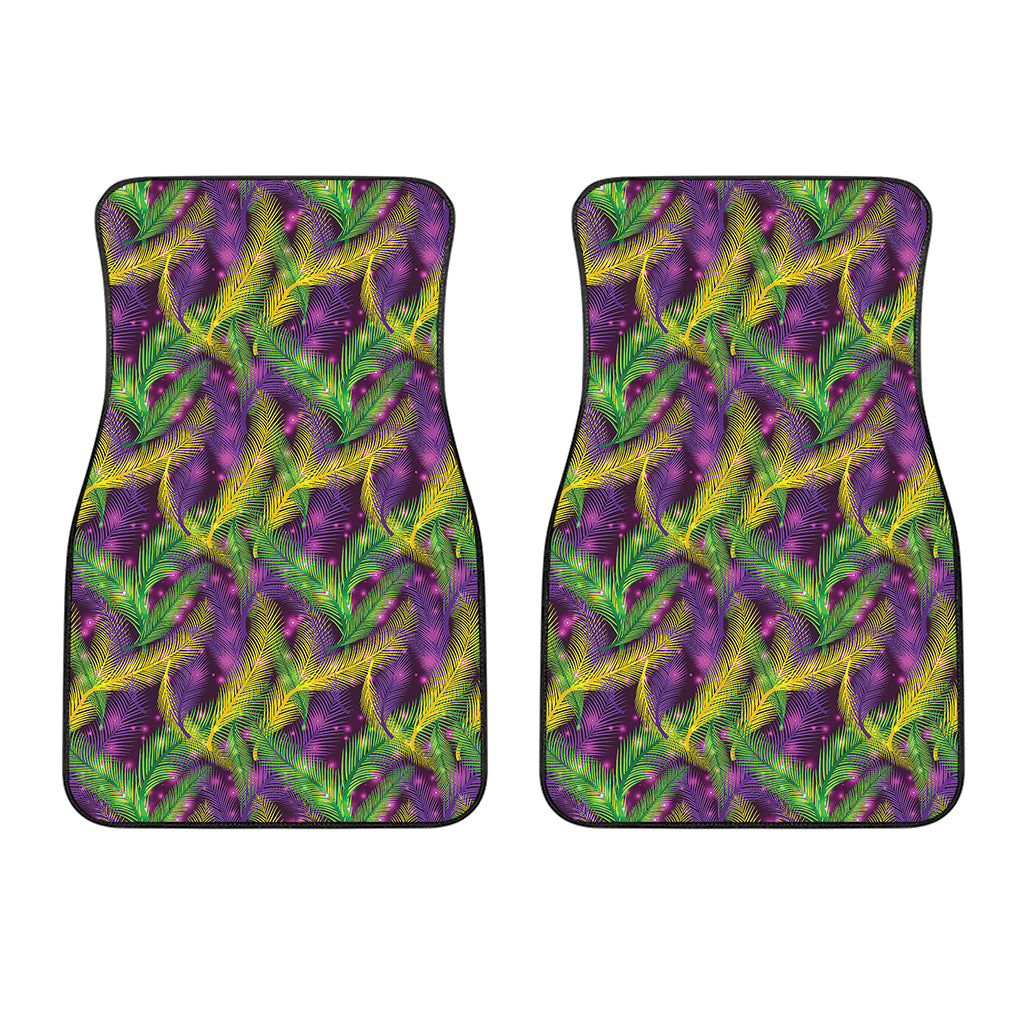 Mardi Gras Palm Leaf Pattern Print Front Car Floor Mats