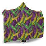 Mardi Gras Palm Leaf Pattern Print Hooded Blanket