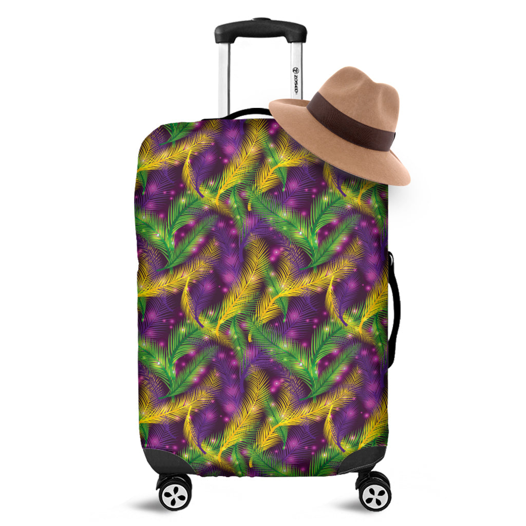Mardi Gras Palm Leaf Pattern Print Luggage Cover