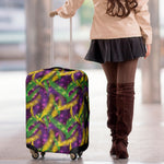 Mardi Gras Palm Leaf Pattern Print Luggage Cover