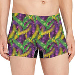 Mardi Gras Palm Leaf Pattern Print Men's Boxer Briefs