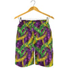 Mardi Gras Palm Leaf Pattern Print Men's Shorts