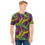 Mardi Gras Palm Leaf Pattern Print Men's T-Shirt