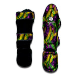 Mardi Gras Palm Leaf Pattern Print Muay Thai Shin Guard