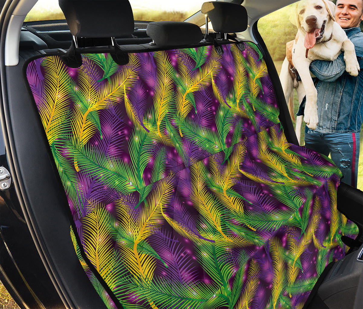 Mardi Gras Palm Leaf Pattern Print Pet Car Back Seat Cover