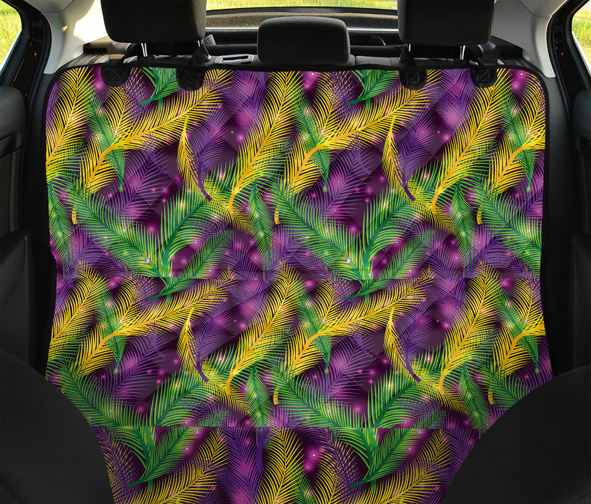 Mardi Gras Palm Leaf Pattern Print Pet Car Back Seat Cover