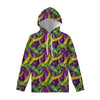 Mardi Gras Palm Leaf Pattern Print Pullover Hoodie