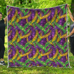 Mardi Gras Palm Leaf Pattern Print Quilt
