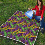 Mardi Gras Palm Leaf Pattern Print Quilt