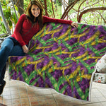 Mardi Gras Palm Leaf Pattern Print Quilt