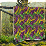 Mardi Gras Palm Leaf Pattern Print Quilt