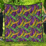 Mardi Gras Palm Leaf Pattern Print Quilt