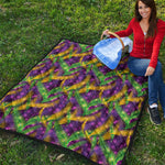 Mardi Gras Palm Leaf Pattern Print Quilt