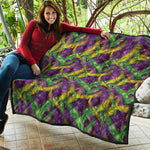 Mardi Gras Palm Leaf Pattern Print Quilt