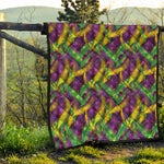 Mardi Gras Palm Leaf Pattern Print Quilt