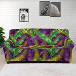 Mardi Gras Palm Leaf Pattern Print Sofa Cover