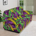 Mardi Gras Palm Leaf Pattern Print Sofa Cover