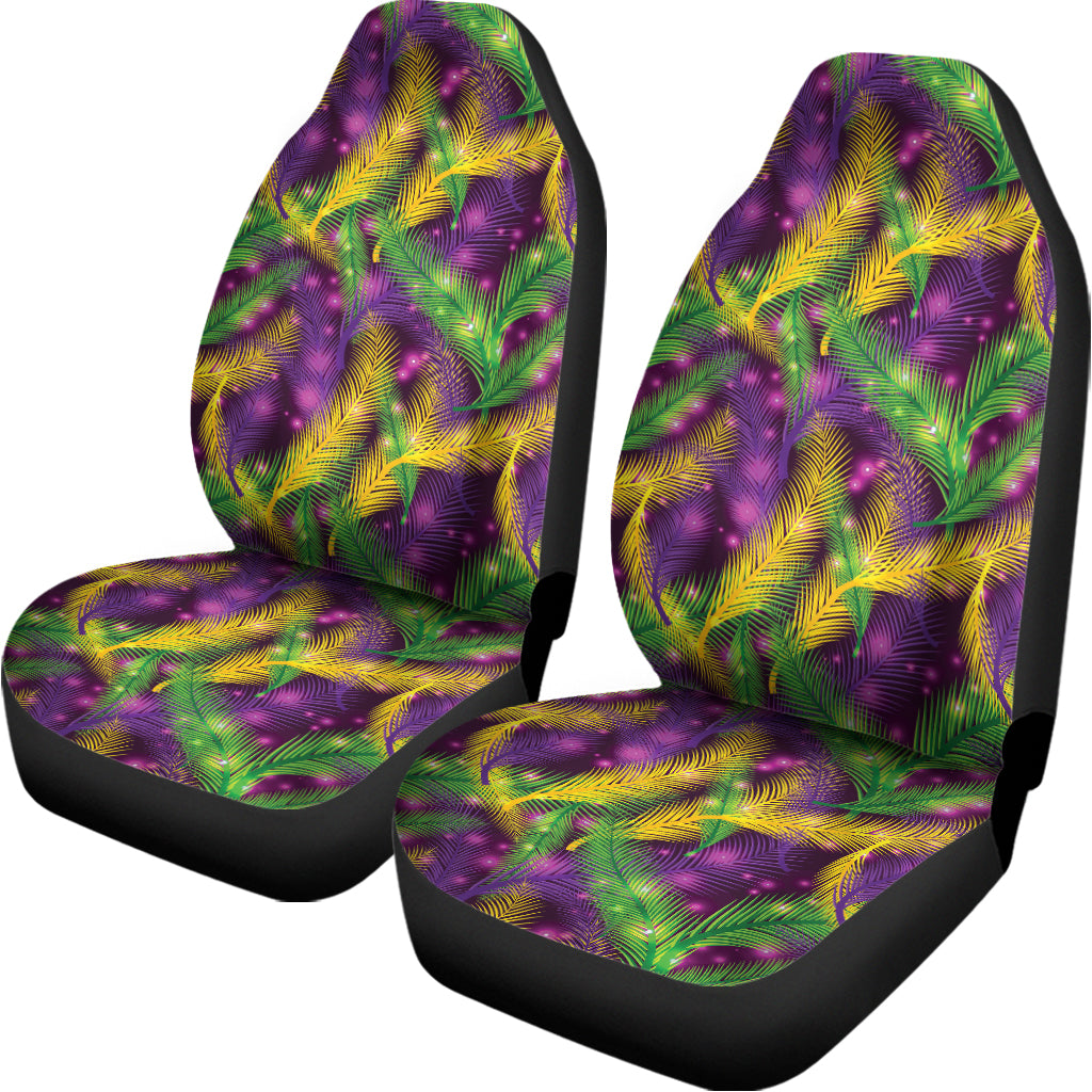 Mardi Gras Palm Leaf Pattern Print Universal Fit Car Seat Covers