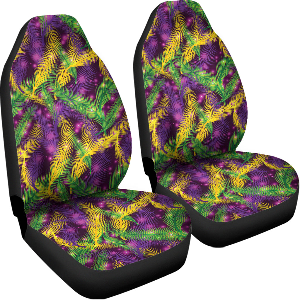 Mardi Gras Palm Leaf Pattern Print Universal Fit Car Seat Covers