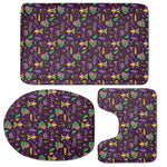 Mardi Gras Party Pattern Print 3 Piece Bath Mat Set