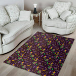Mardi Gras Party Pattern Print Area Rug