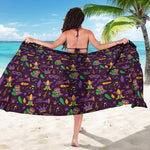 Mardi Gras Party Pattern Print Beach Sarong Wrap