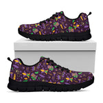 Mardi Gras Party Pattern Print Black Sneakers