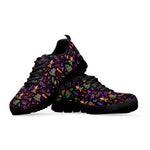 Mardi Gras Party Pattern Print Black Sneakers