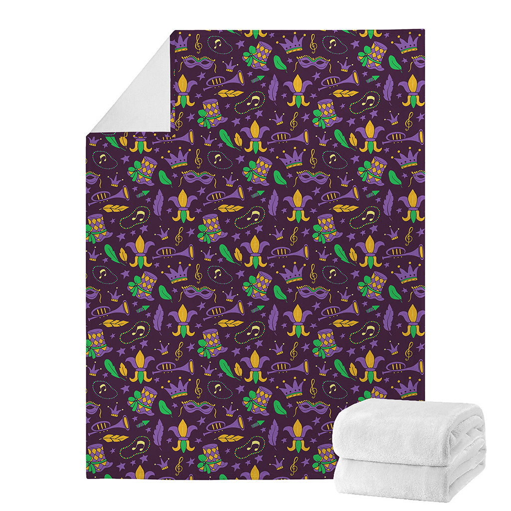 Mardi Gras Party Pattern Print Blanket