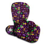 Mardi Gras Party Pattern Print Boxing Gloves