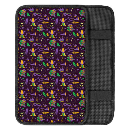 Mardi Gras Party Pattern Print Car Center Console Cover