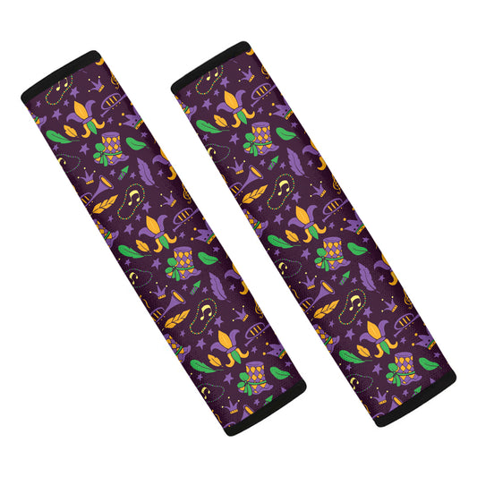 Mardi Gras Party Pattern Print Car Seat Belt Covers
