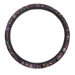 Mardi Gras Party Pattern Print Car Steering Wheel Cover