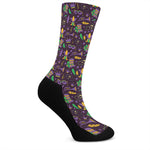 Mardi Gras Party Pattern Print Crew Socks