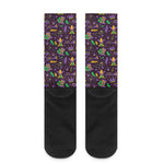 Mardi Gras Party Pattern Print Crew Socks