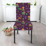 Mardi Gras Party Pattern Print Dining Chair Slipcover