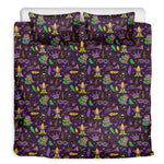 Mardi Gras Party Pattern Print Duvet Cover Bedding Set