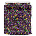 Mardi Gras Party Pattern Print Duvet Cover Bedding Set