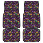 Mardi Gras Party Pattern Print Front and Back Car Floor Mats