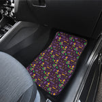 Mardi Gras Party Pattern Print Front and Back Car Floor Mats