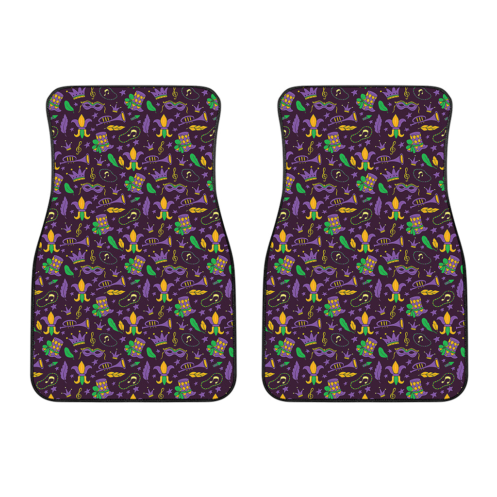 Mardi Gras Party Pattern Print Front Car Floor Mats
