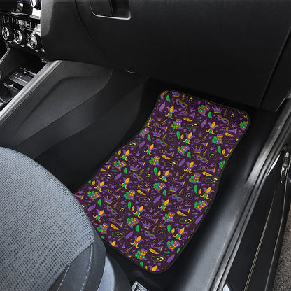 Mardi Gras Party Pattern Print Front Car Floor Mats