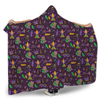 Mardi Gras Party Pattern Print Hooded Blanket